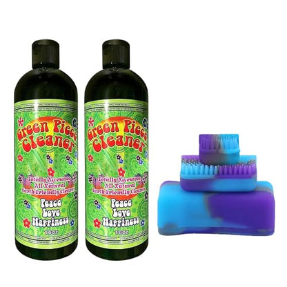 Green Piece Magnetic Glass Cleaner Kit - 2 x 16 Oz - Purple Magnet Scrubber