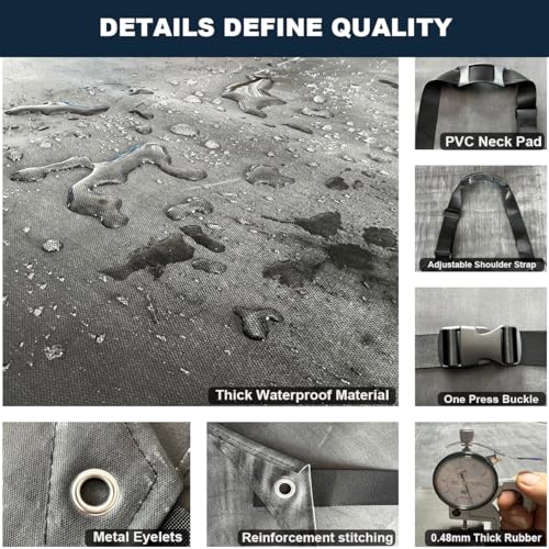 Thick Rubber Apron, Waterproof Apron Butcher Heavy Duty Chemical Resistant Adjustable Work Apron - color: Black(1 Pack)