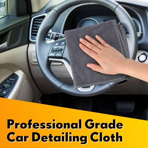 Nuenen Car Microfiber Clean Cloths, Gray, 16 x 16 Inch, 60 Pcs - color: Gray, size: 16 x 16 inches