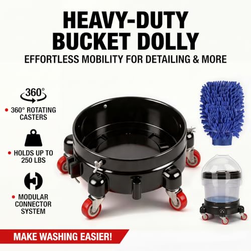 1 Pc 5 Gallon Bucket Dolly 11 Inch 1 Black Set - color: Carbon Black
