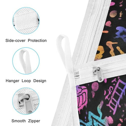 Mesh Laundry Bags Lingerie Bags for Washing Delicates 2 PCS Durable Wash Bag with Zipper Small and Medium Washable Black Punk Pumpkin Halloween - color: Black Punk Pumpkin Halloween