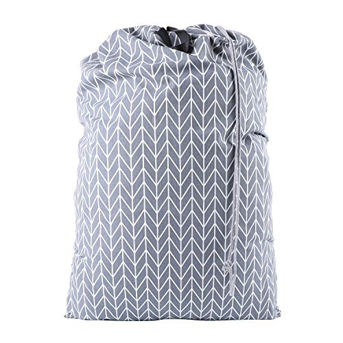 SWISSELITE Heavy Duty Laundry Bag, Large Travel Dirty Clothes Bag - color: Parallelogram Gray
