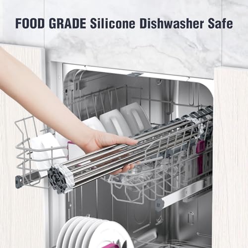 Tomorotec Roll Up Dish Drying Rack Over Sink, 304 Steel, 17.7x15.5, Marble - color: Marble, size: 17.7 x 15.5 in