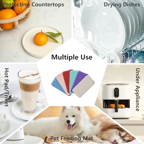 ZLR Small Silicone Drying Mat & Sink Caddy, 6"x12", Cassava White - color: Cassava White, size: 12" x 6"