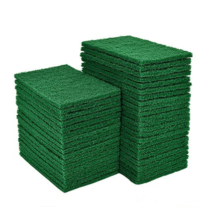 YoleShy 20 PCS Scouring Pad, Dish Scrubber Scouring Pads, 4.5 x 6 inch Green Reusable Household Scrub Pads for Dishes, Kitchen Scrubbers & Metal Grills - color: 20 Pcs