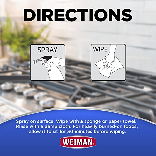 Weiman Heavy Duty Gas Range & Stove Top Cleaner and Degreaser - 4 Pack, 24 Ounces with MicroFiber Cleaning Towel - size: (Pack of 4)