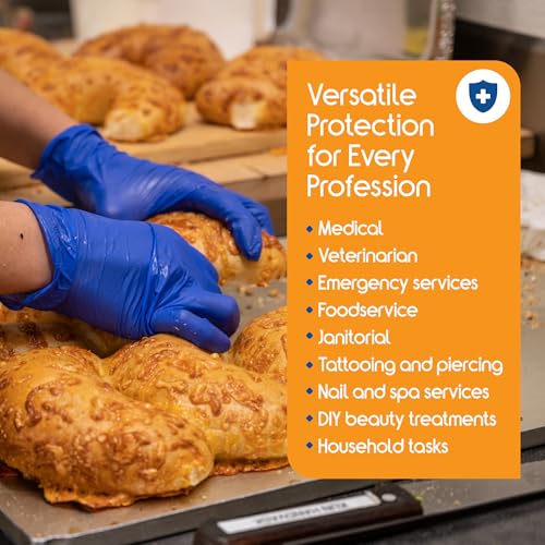 Inspire Cobalt Blue Nitrile Disposable Gloves | 4.5 Nitrile Safety Medical Exam Cooking Cleaning Disposable Gloves - size: XX-Large, style: Blue - Box of 100