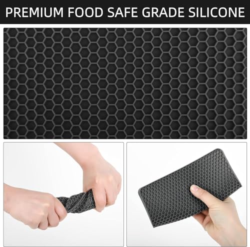 Silicone Trivets Mats, Hot Pads for Pot Holder, Square Trivets for Dishes, Pots and Pans, Multi-Purpose Kitchen Counter Pads, Non-Slip Heat Resistant Mats Set 4 Red - color: B05: Square-red