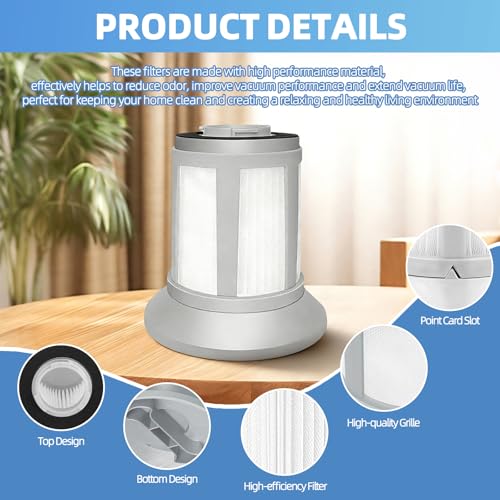 4-Pack 2156A Replacement Vacuum Filter for Bissell Zing 2156 1665 1665W 2156E 16652 Zing Bagless Canister Vacuum Cleaner, Compare to Part 1613056