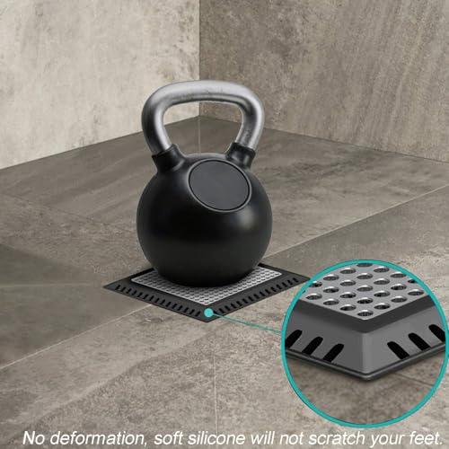 Aojuxix Shower Drain Hair Catcher/Drain Protector/Shower Drain Cover - color: Black, size: 6 inch
