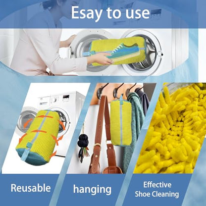 Shoe Washing Machine Bag, Yellow, 2pcs - color: Yellow