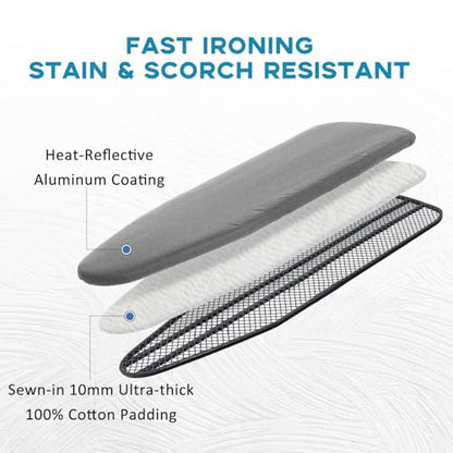 RAINHOL Ironing Board Cover and Pad 15x54, Grey Standard Size - color: Gray, size: 54"L x 15"W