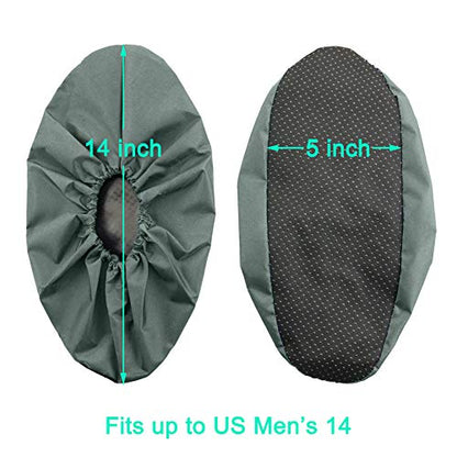 Reusable Boot & Shoe Covers, Washable, Non-Slip, 2 Pairs, X-Large - color: Grey, size: Extra Large