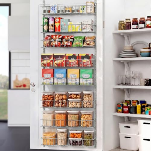 ElegantArray 8-Tier Pantry Door Organizer, Light Gray - color: Light Gray, size: 8-Tier