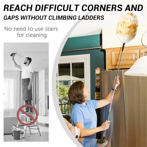 Extendable Lambswool Duster, Up to 82 in, Aluminum Handle
