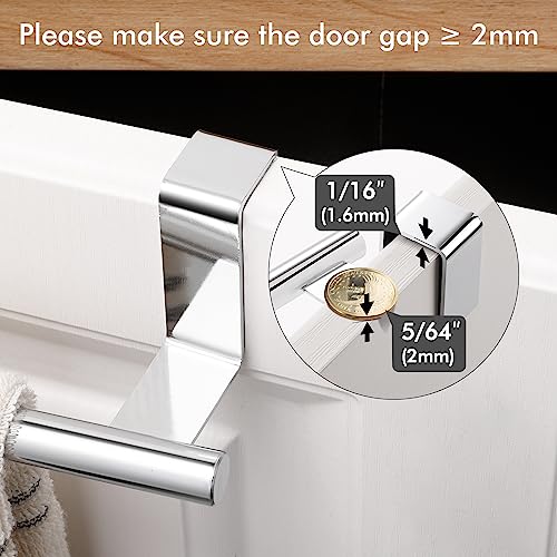 KES Over The Cabinet Door Towel Rack, 2 Pack, Polished Steel - color: Polished Steel