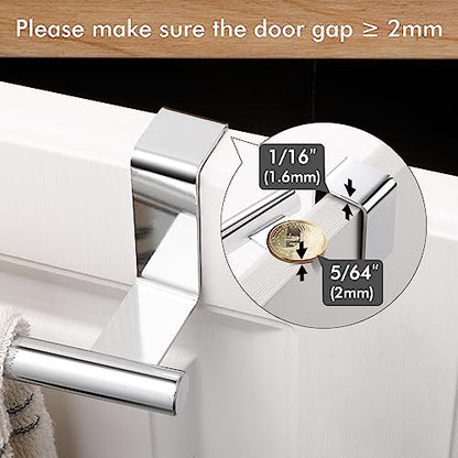 KES Over The Cabinet Door Towel Rack, 2 Pack, Polished Steel - color: Polished Steel