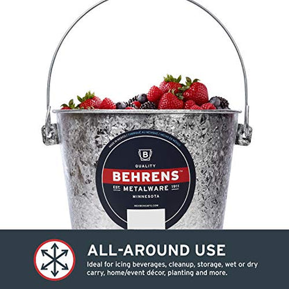 Behrens Hot-Dipped Galvanized Steel Utility Pail, 22-Quart - size: 22 quarts, style: Hot Dipped