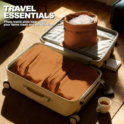 5 Pack Shoe Bags for Travel, Washable Dust Bags Drawstring Travel Shoe Bag - color: Brown