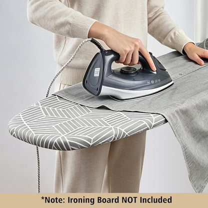 Seiritex Over the Door Ironing Board Cover 14 x 42 inch, Thick Padding w Hook and Loop Fasteners Wall Iron Board Cover (Gray Cube Update Version) - color: Gray Cube, size: 14x42 Update