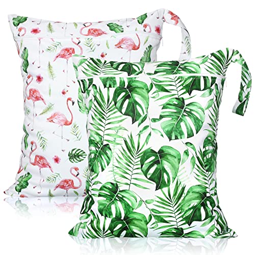 Shappy 2 Pack Wet Dry Bag Travel Laundry Waterproof,Cute Style - style: Flamingo Style