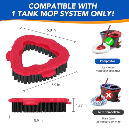 Scrub Brush Head for EasyWring 1-Tank System, Hard Bristle Spin Mop Scrub Brush Attachment for Tile, Bathroom, Kitchen, Deck & Floor Cleaning, 1 Pack - size: Scrub Brush-1TANK-1PC