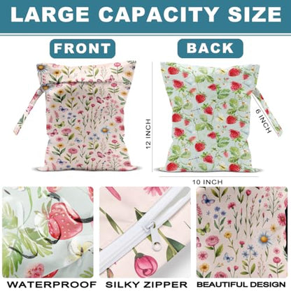 ZHAMEN 2Pcs Summer Floral Wet Bag Wet Dry Bag, 12x10 Inch - color: Multicolor 1471