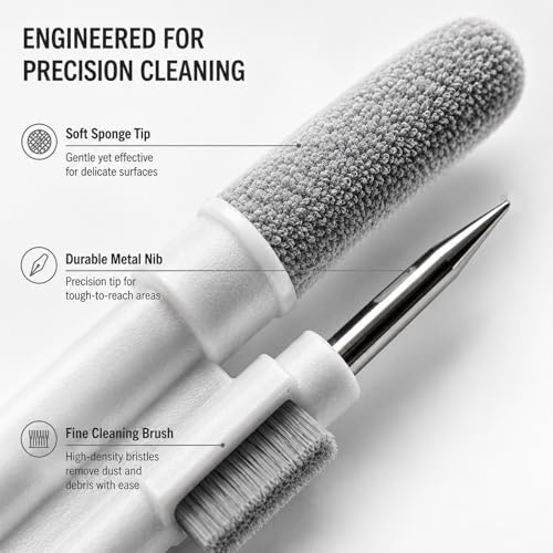 3 Pack Multi-Function Cleaning Kit with Soft Brush, Portable Cleaning Tools for Earbuds, Charging Cases, Keyboards, Phones & Small Electronics