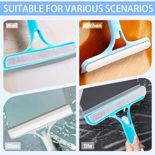 3 in 1 Spray Squeegee, Window Squeegee with Sprayer, Spray WindowSqueegee Cleaner with Spray Bottle for Car, Home, Kitchen Windows - color: Blue