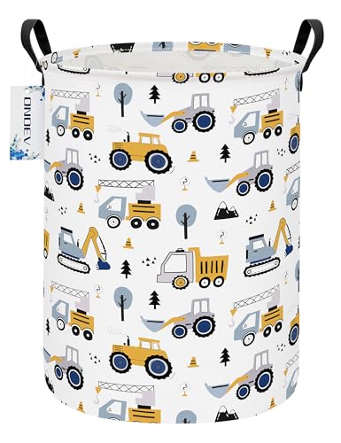 Round Collapsible Construction Truck Excavator Laundry Hamper - color: Round Excavator