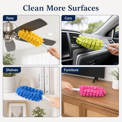 10 Pack Duster Refills with 2 Dusting Wands Reusable Pads