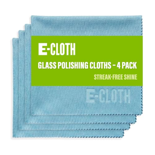 E-Cloth Glass & Polishing Cloth - Reusable & Durable Glass Cleaner - 4 Pack - color: Alaskan Blue - 4 Pack, size: New Version
