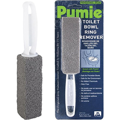 PUMIE Toilet Bowl Ring Remover, TBR-6, Pumice Stone with Handle, Removes Unsightly Toilet Rings and Stains from Toilets; Sinks; Tubs; Showers, Safe for Porcelain, Pack of 3 - size: 1 Count (Pack of 3)