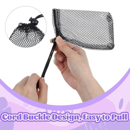 Nogeqi 10 Pcs Small Mesh Bags Drawstring, Mini Mesh Storage Bags Nylon Small Drawstring Bag with Cord Lock, Mini Net Bag for Travel Stuff Organizing, 6 x 4 Inch (Black, White)