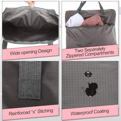 Oudain 2 Pcs Travel Laundry Bags Waterproof Dirty Clothes Bag, Pink, Gray - color: Pink, Gray