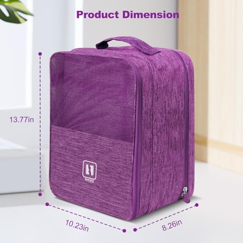 Shoe Bags for Travel,Holds 3 Pairs of Shoes,for Travel&Daily Use - color: Purple