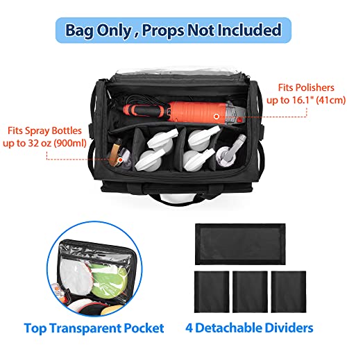 samdew Large Detailing Bag for Auto Detailing Supplies Storage, Bag Only