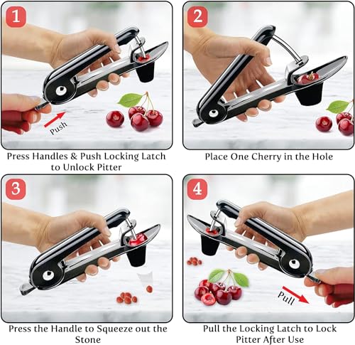 Namre’ Cherry Pitter Tool - Stainless Steel Cherry Pit Remover - Simple & Effortless Olive Pitter Tool - Multifunctional Cherry Depitter - No Mess Cherries Pitter - One Click The Pit is Out