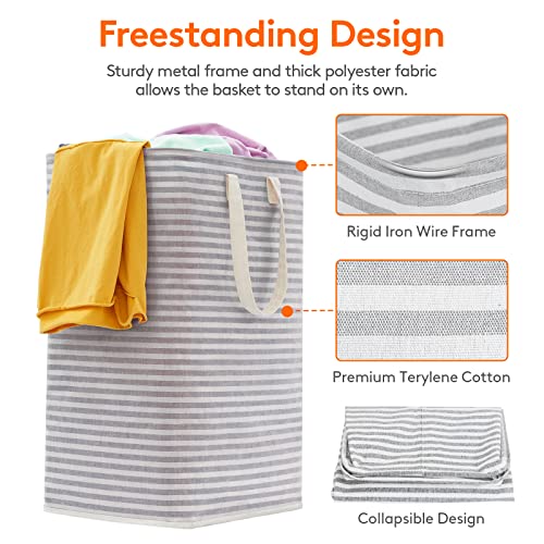 Lifewit 80L Large Laundry Baskets, 1 Pack, Reinforced Handles, Grey - color: Grey, size: 80L