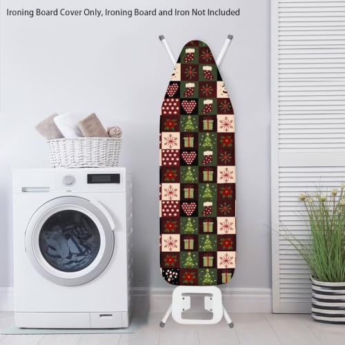 Flashideas Christmas Plaid Ironing Board Cover and Pad 15x54 Inch Standard Ironing Board Cover with Elastic Edge and Hook and Loop Fasteners Scorch and Stain Resistant Cotton - color: Christmas Plaid