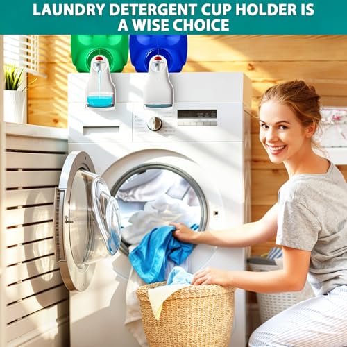 2 Pack Laundry Detergent Cup Holder, Upgraded Drip Catcher