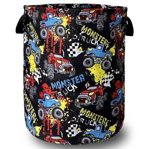Funny Cars Laundry Basket Oxford Cloth Foldable Hamper 18.9x16.5Inch - color: Funny Abstract Cars Print