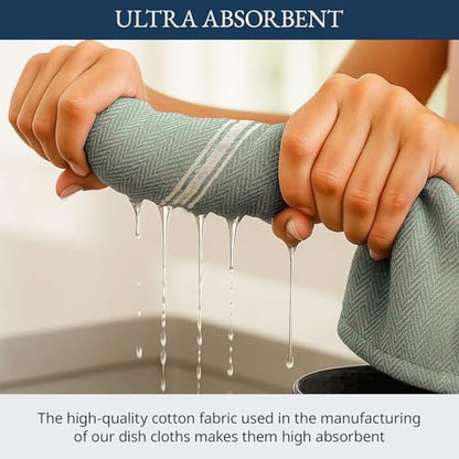 LANE LINEN 100% Cotton Dish Towels Absorbent Lint-Free 12 Pack - color: 03: Olive, size: 12 Pack