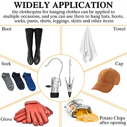 Yinder 150 Pcs Boot Hanger Clips Laundry Hooks Stainless Steel Hooks,Black - color: Black