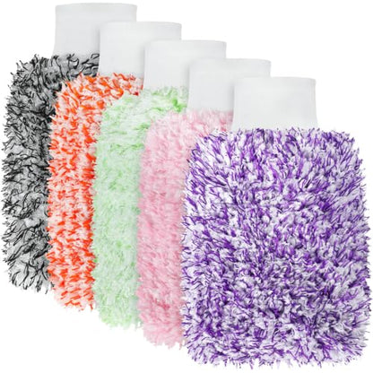 Tallew 5 Pcs Microfiber Car Wash Mitt for Car Washing 7 x 11 Inch, Colorful - color: Colorful