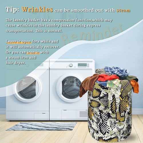 Retro Snake Laundry Basket Oxford Cloth Foldable Hamper 18.9x16.5 In - color: Retro Snake Texture Snake
