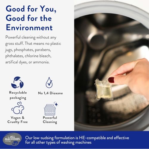 The Clean People Laundry Detergent Pods - Hypoallergenic Laundry Pods - Ultra Concentrated, Recyclable Packaging, Stain Fighting - Fresh Scent, 32 Pack - size: 32 Count