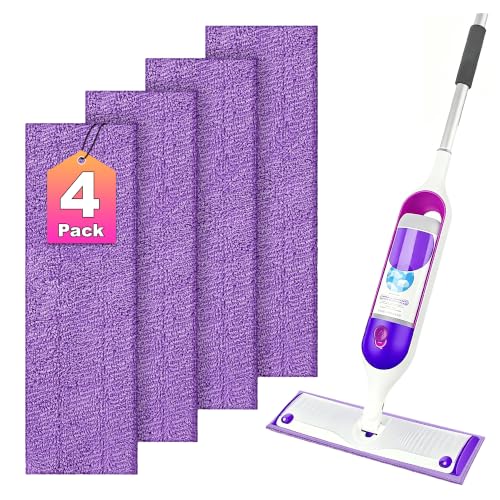 FIXSMITH Power Mop Pads Compatible with Swiffer Power Mop, 4 Pack Reusable PowerMop Refills for 13"-15" Spray Mops, Microfiber Household Replacement Pad for Floor Cleaning - size: 4 Pack
