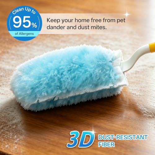 40 Count Duster Refills, Double-Sided 360° Duster Refills with 1 Handle - size: 40 pcs