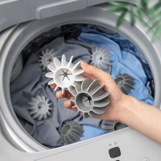 2pcs Silicone Laundry Balls Reusable Anti-Winding Clothes Floating Lint Cleaning Ball Home Washing Machine Accessory (White+Grey) - color: Gray+white